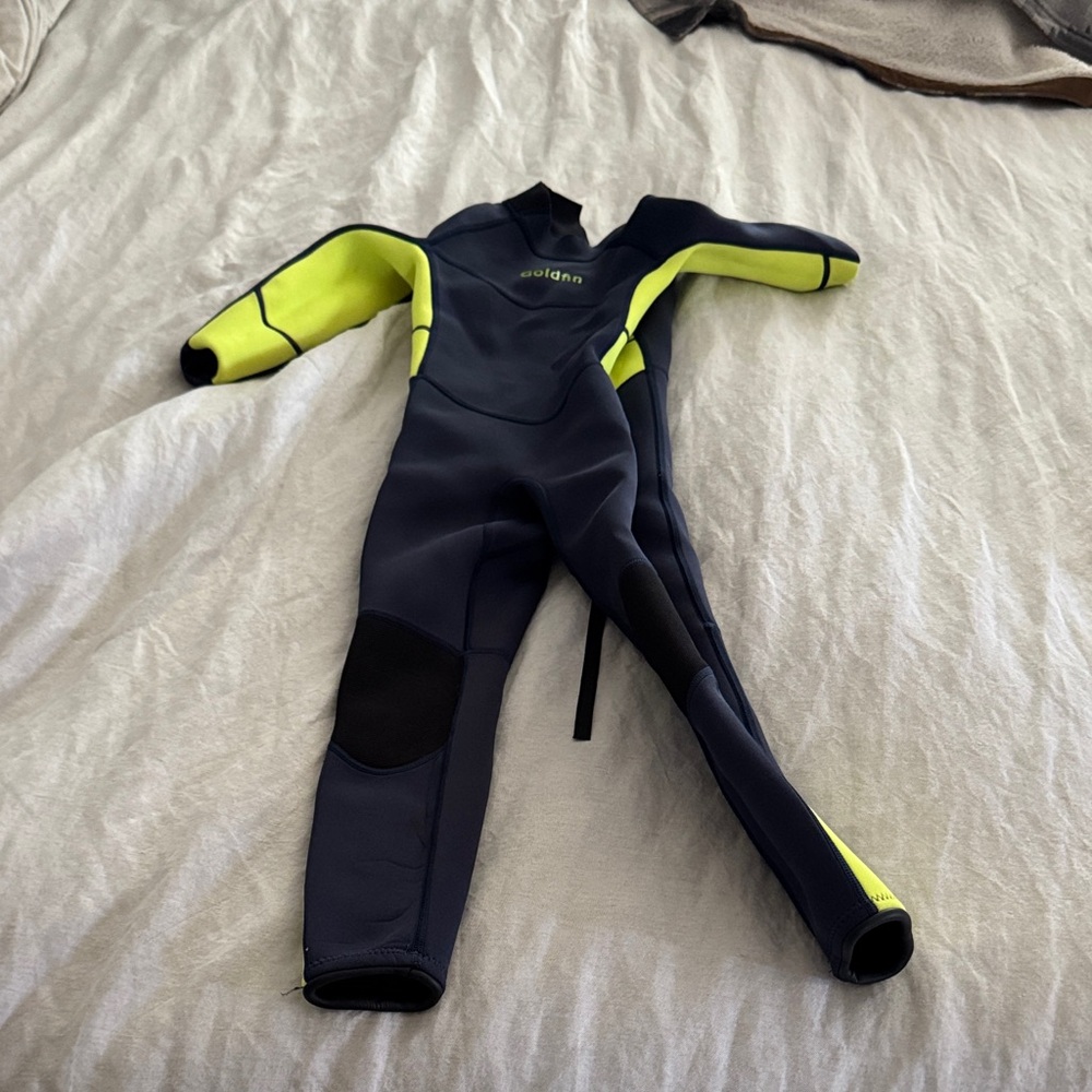 Kids Swim Rashguard - Navy and Neon Yellow